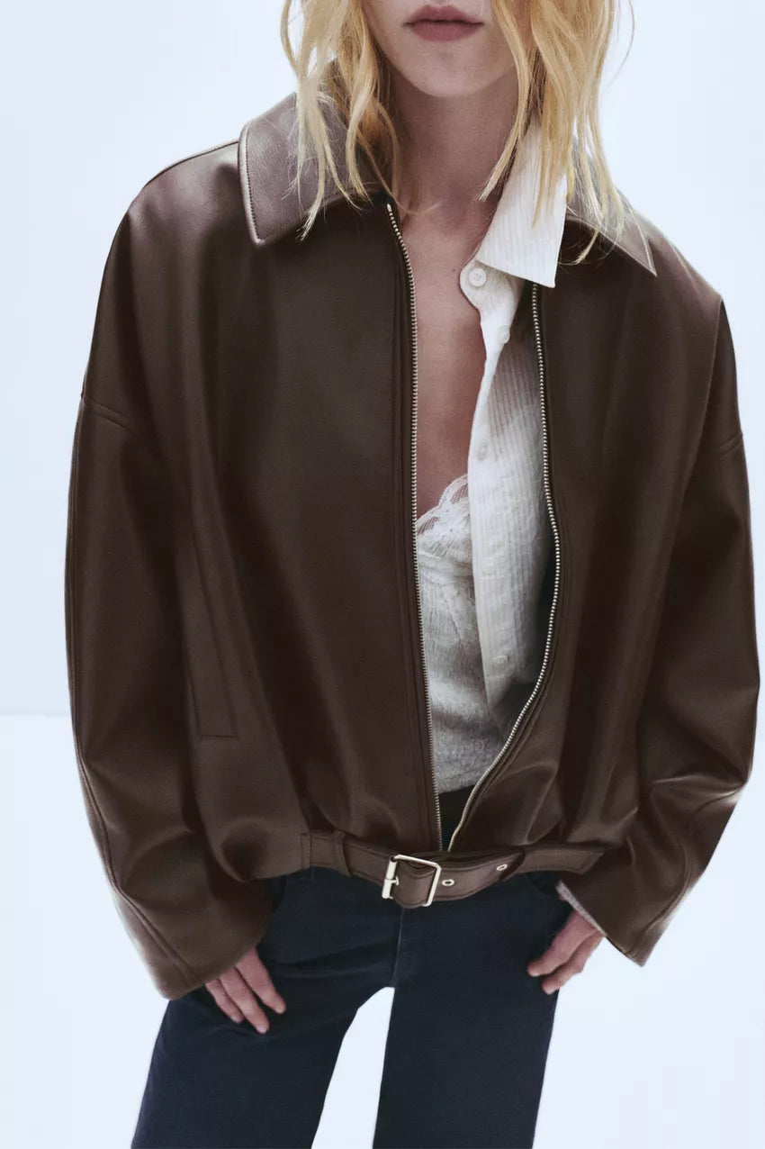 Aisling Leather Bomber