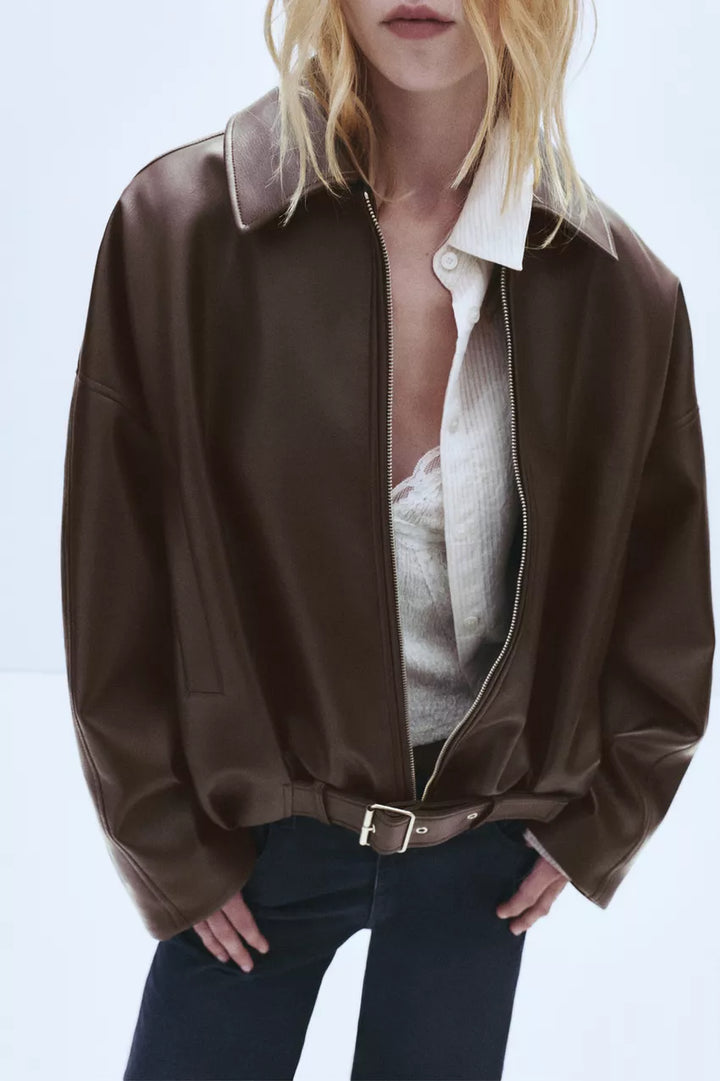 Aisling Leather Bomber
