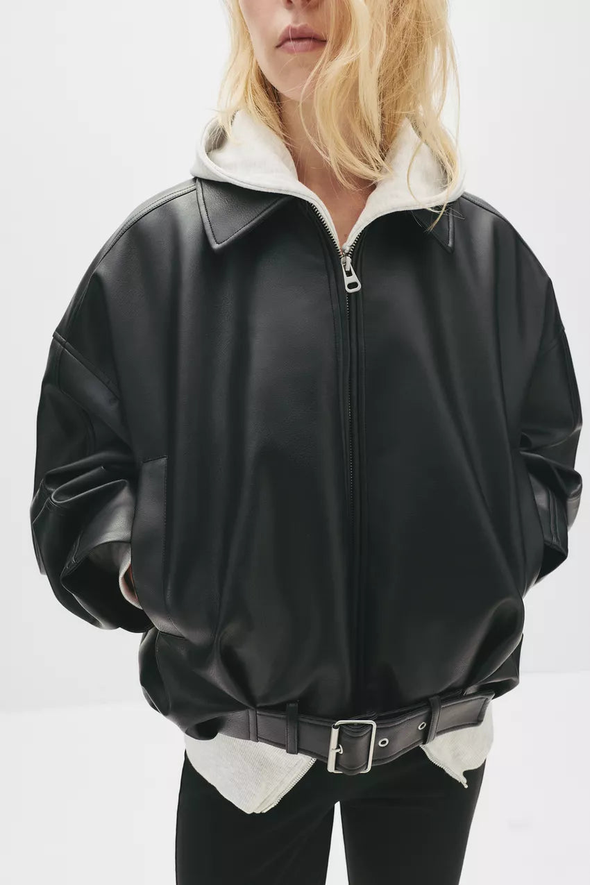 Aisling Leather Bomber