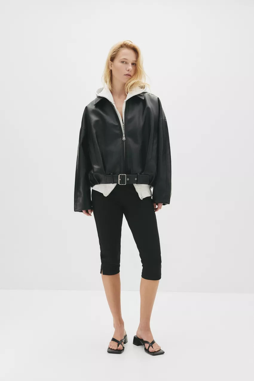 Aisling Leather Bomber