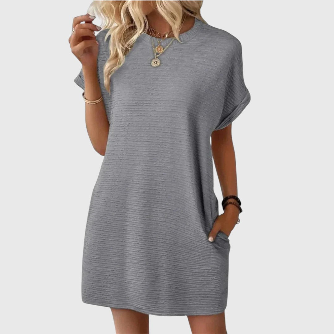Pauline – Casual Minimalist Round Neck Summer Dress
