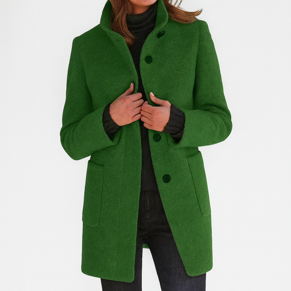Lena | High Collar Jacket in Wool Blend