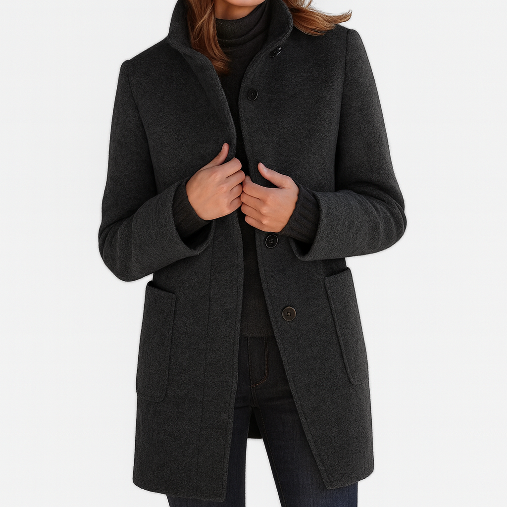 Lena | High Collar Jacket in Wool Blend