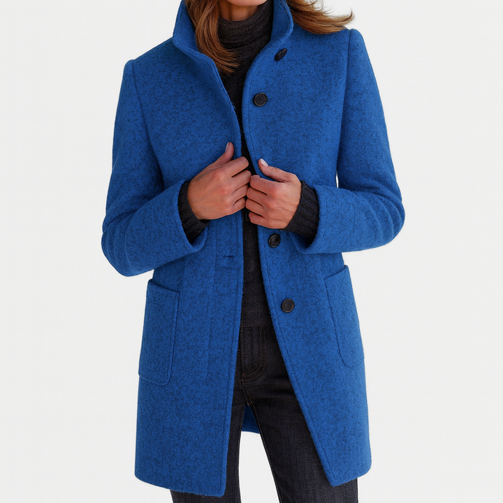 Lena | High Collar Jacket in Wool Blend