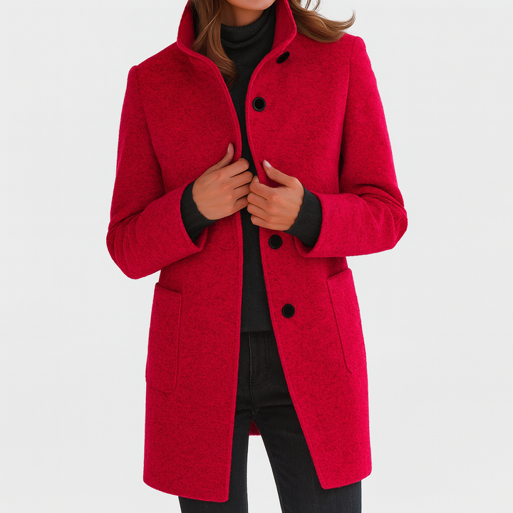 Lena | High Collar Jacket in Wool Blend