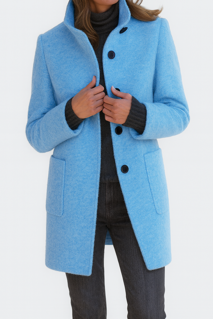 Lena | High Collar Jacket in Wool Blend