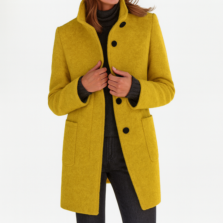 Lena | High Collar Jacket in Wool Blend