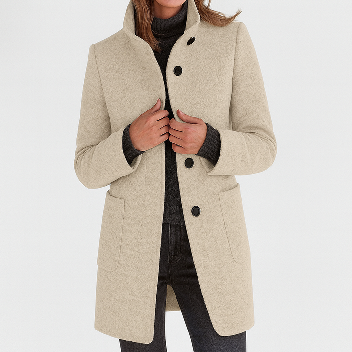 Lena | High Collar Jacket in Wool Blend