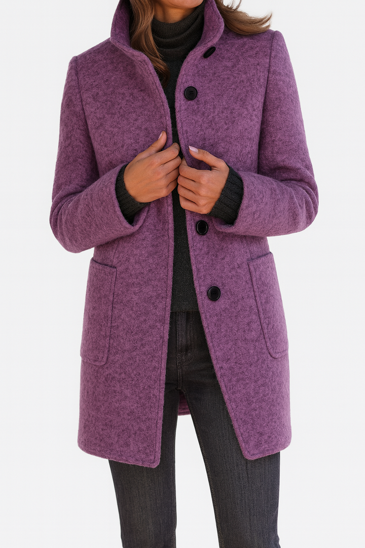 Lena | High Collar Jacket in Wool Blend