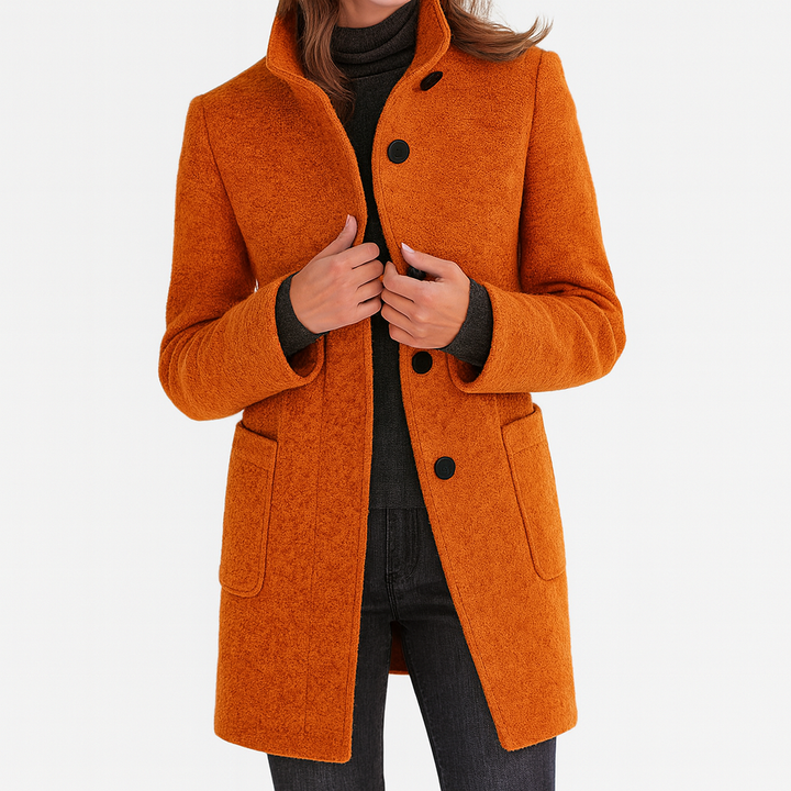 Lena | High Collar Jacket in Wool Blend