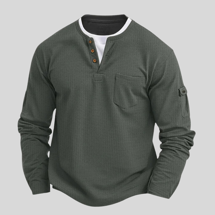 Harrison | Men’s Long-Sleeve Waffle-Cotton Shirt