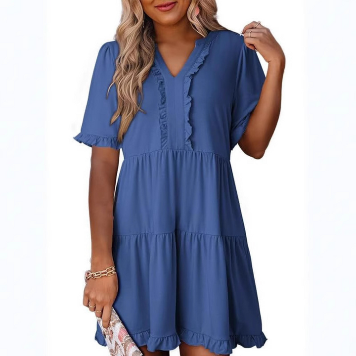 Tess™ - Casual V-Neck Mini Dress