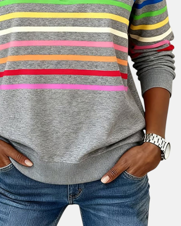 Vienna | Striped Half-Zip Comfort Top