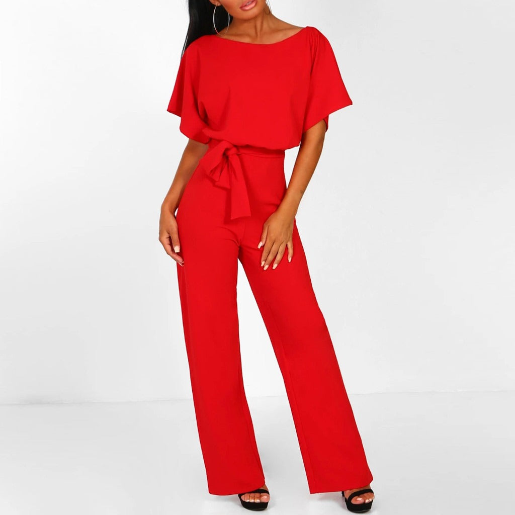 Laverna - Stylish Belted Wide-Leg Jumpsuit