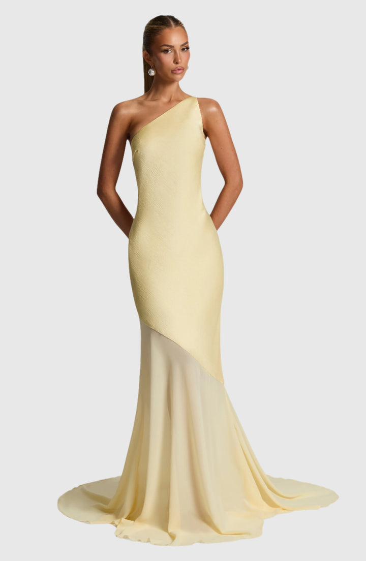 Carmen -  One-Shoulder Mesh Gown