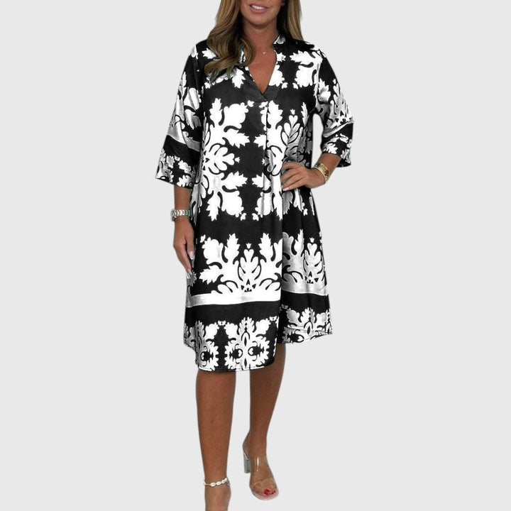 Ayse - Elegant Printed Midi Dress